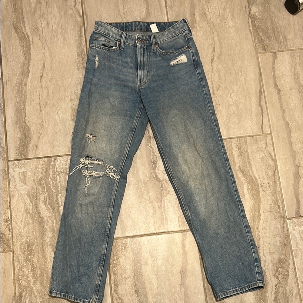 Men's Distressed Blue Jeans